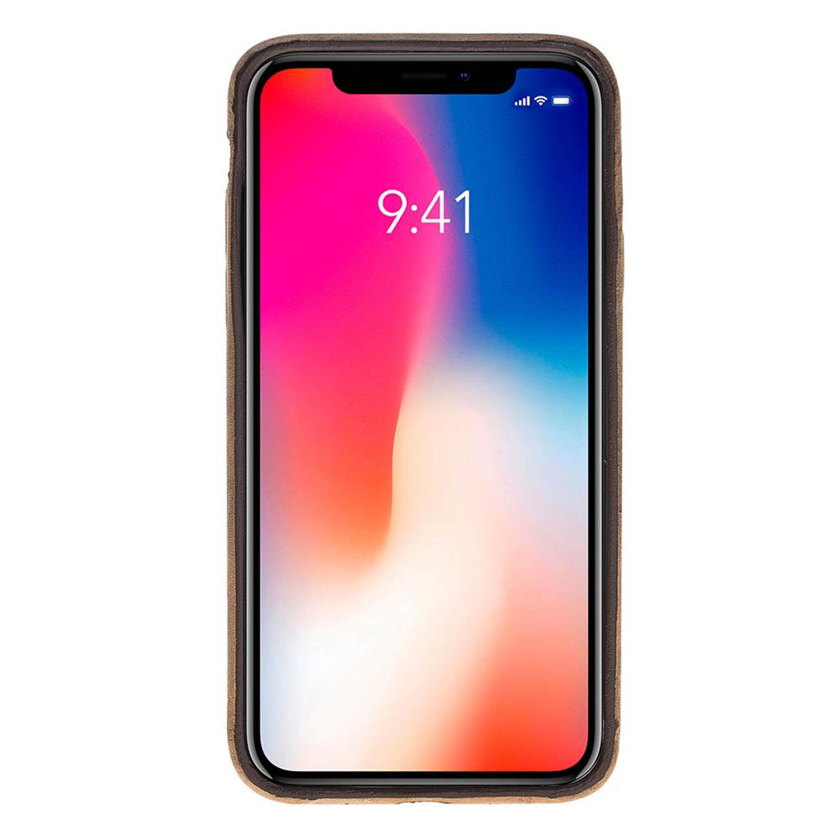 iPhone X / XS Snap - on Full Cover Leather Case by Hardiston - premium iPhone 10 (X) Cases