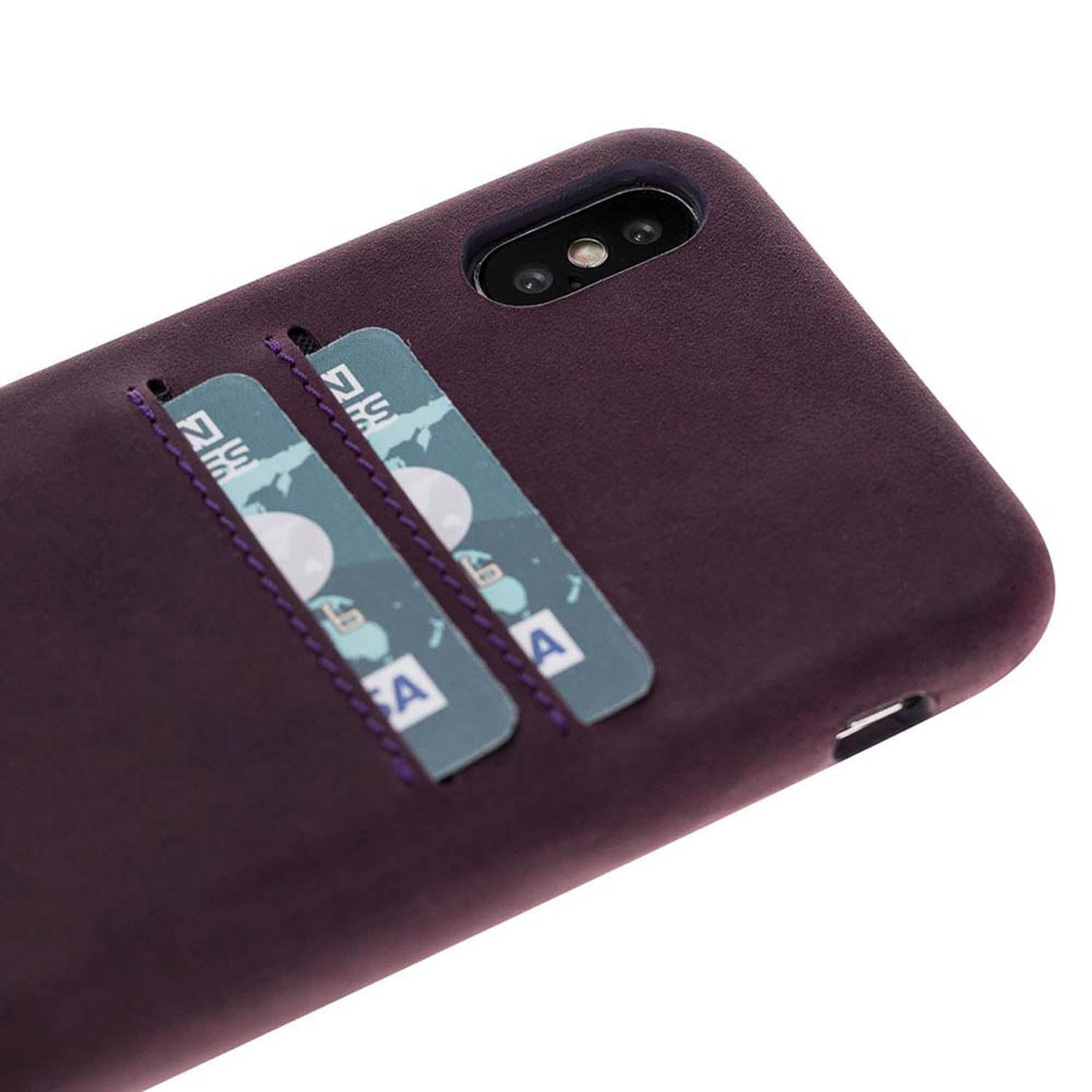 iPhone X / XS Snap - on Full Cover Leather Case with Credit Card Slots by Hardiston - premium iPhone 10 (X) Cases