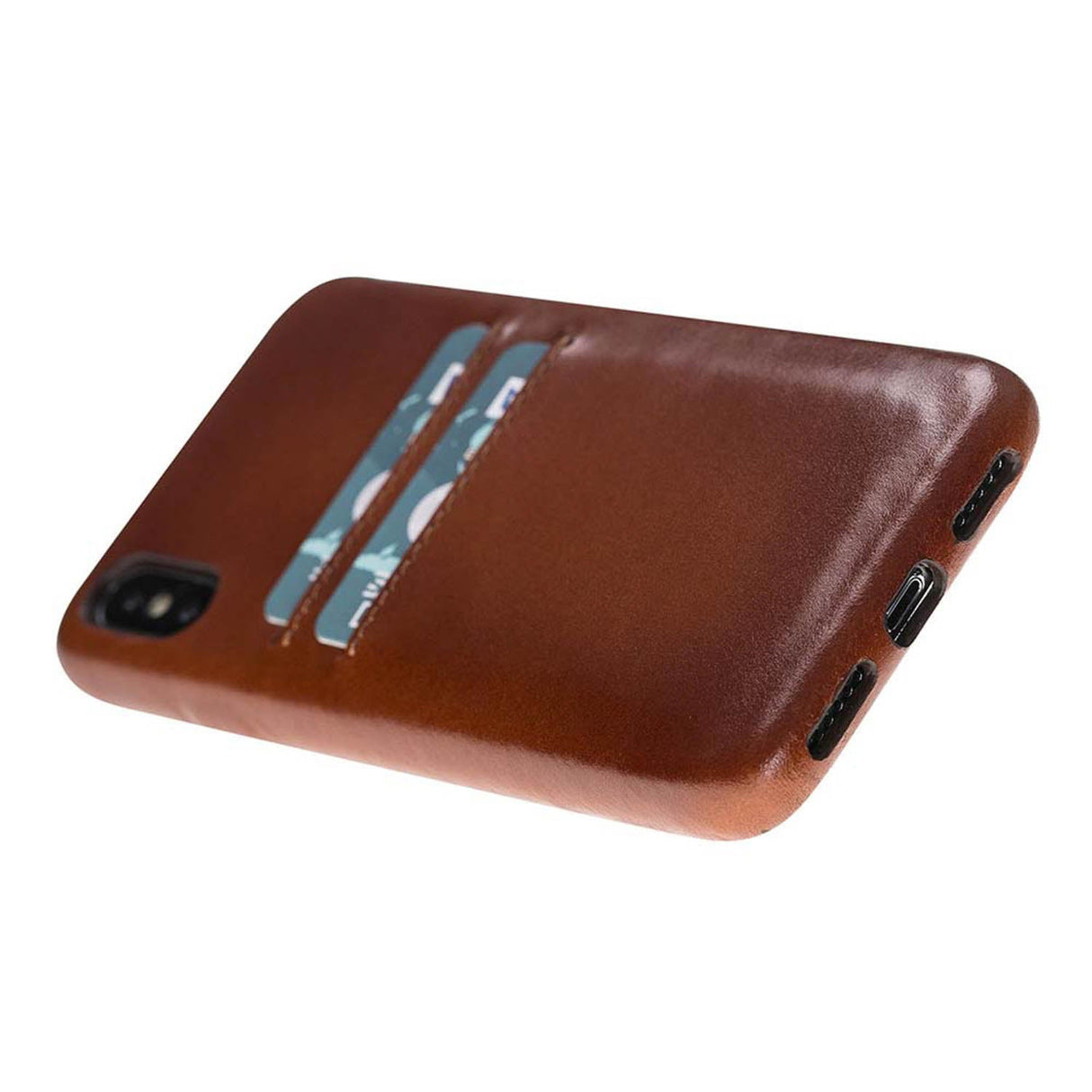 iPhone X / XS Snap - on Full Cover Leather Case with Credit Card Slots by Hardiston - premium iPhone 10 (X) Cases