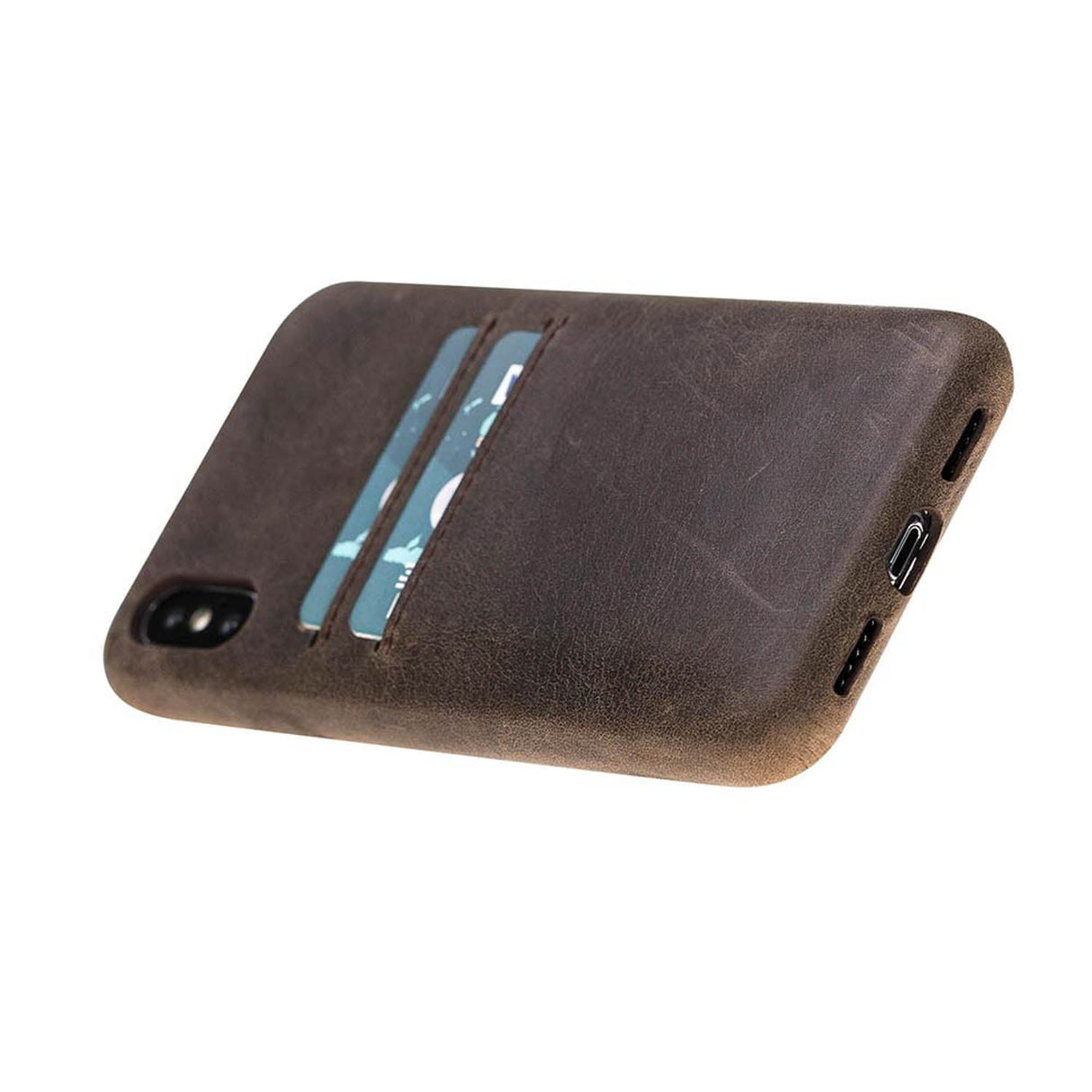 iPhone X / XS Snap - on Full Cover Leather Case with Credit Card Slots by Hardiston - premium iPhone 10 (X) Cases
