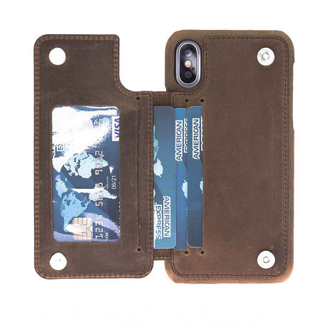 iPhone X / XS Snap On Leather Wallet Case by Hardiston - premium iPhone 10 (X) Cases