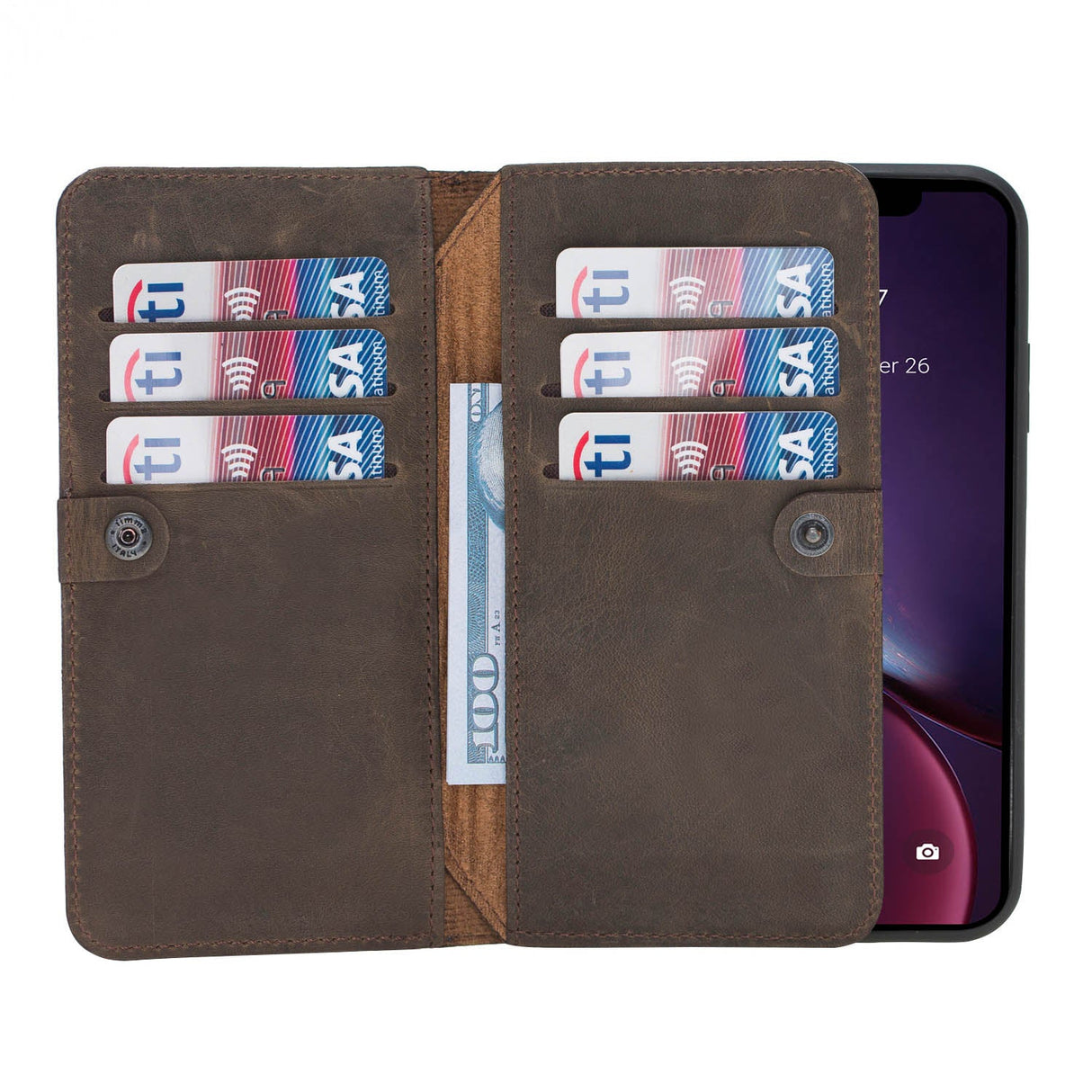 iPhone XR Dual Fold Magnetic Detachable Leather Wallet Case by Hardiston - premium iPhone 10 (X) Cases