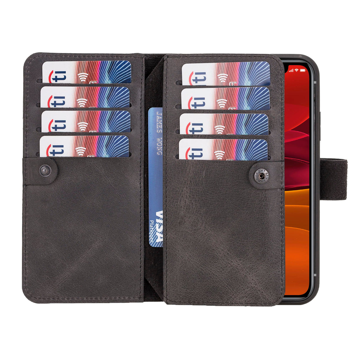 iPhone XR Dual Fold Magnetic Detachable Leather Wallet Case by Hardiston - premium iPhone 10 (X) Cases