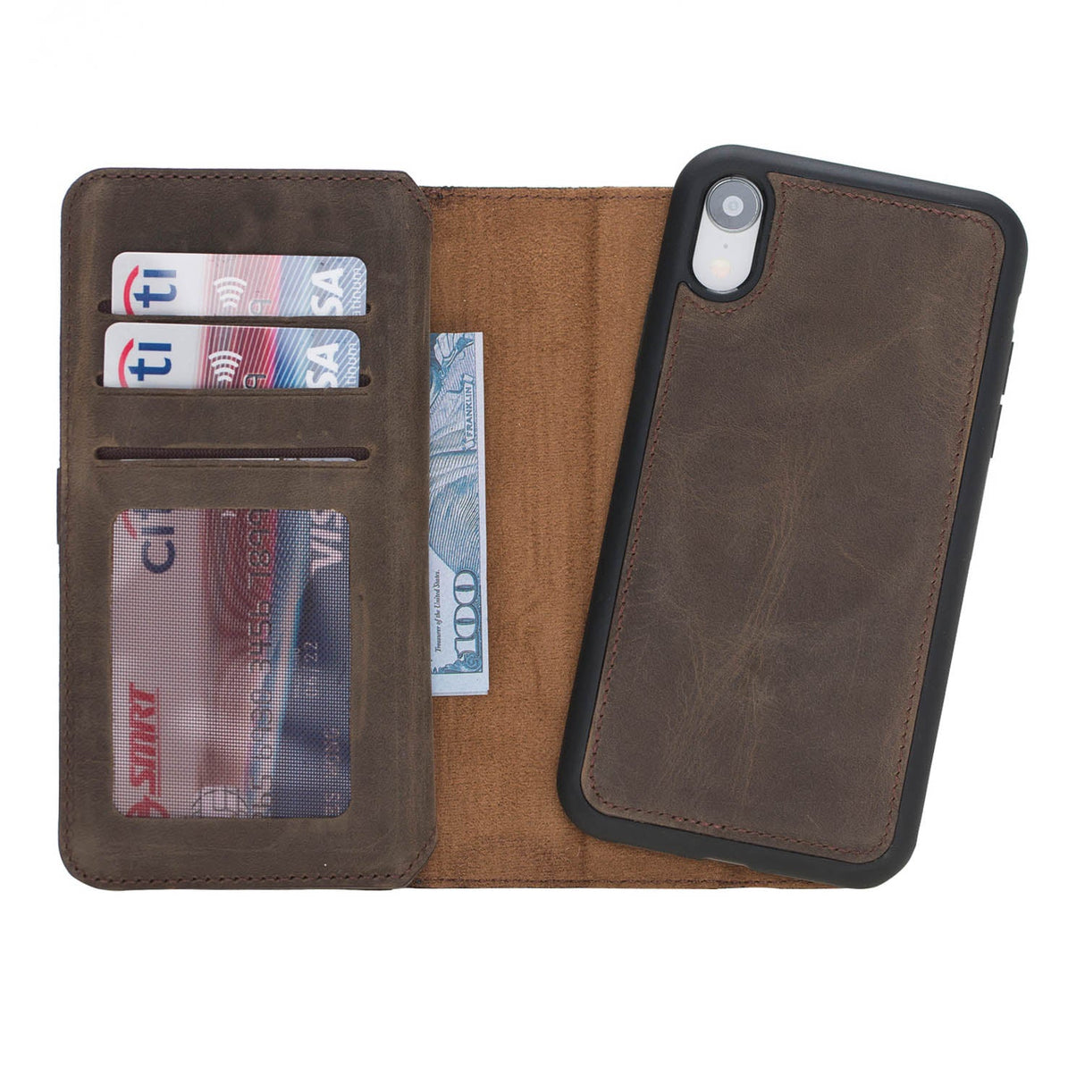 iPhone XR Dual Fold Magnetic Detachable Leather Wallet Case by Hardiston - premium iPhone 10 (X) Cases