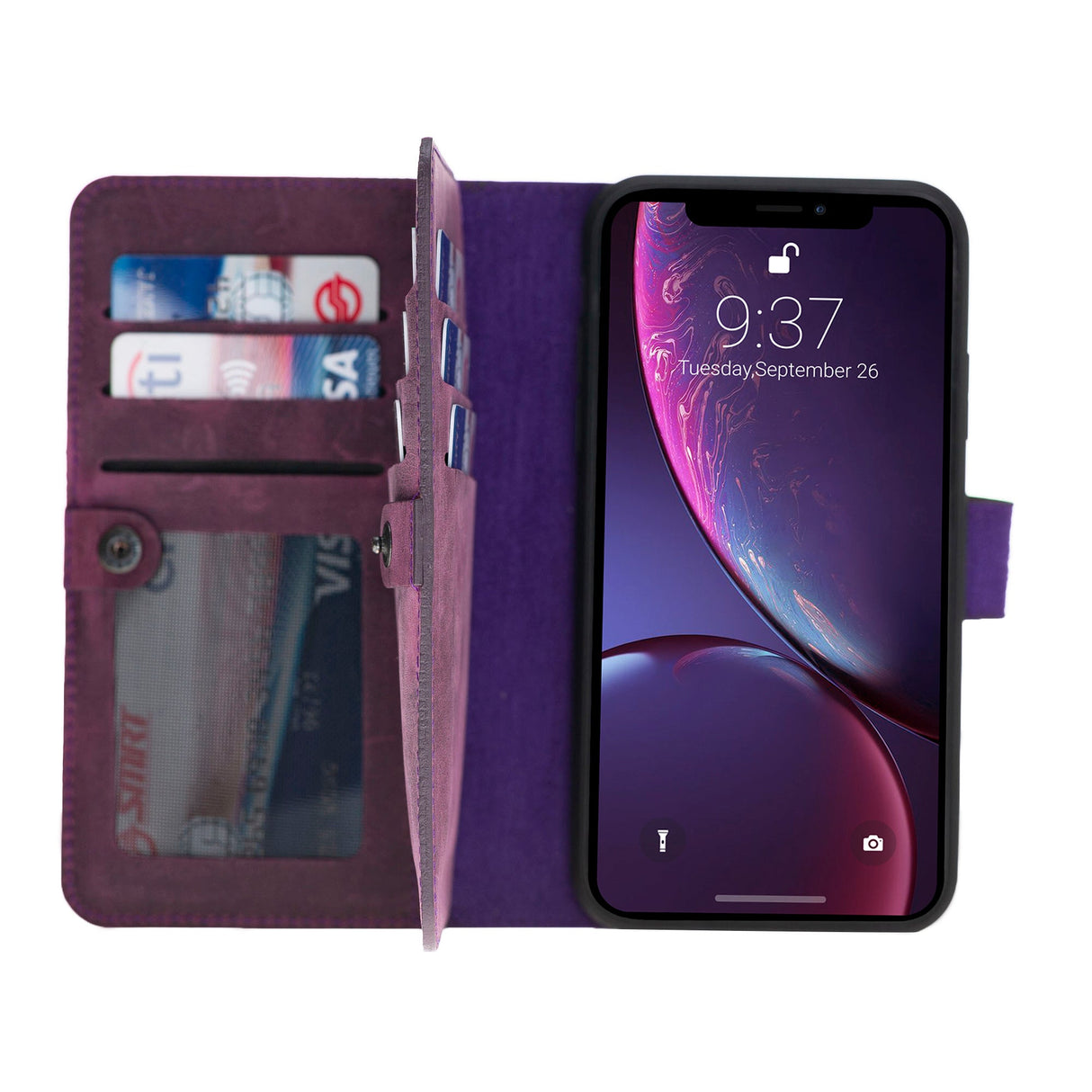 iPhone XR Dual Fold Magnetic Detachable Leather Wallet Case by Hardiston - premium iPhone 10 (X) Cases