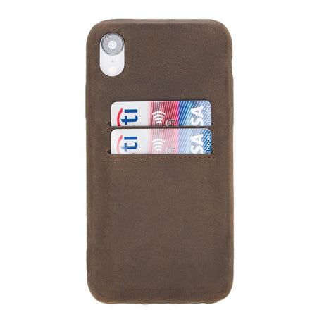 iPhone XR Snap - on Full Cover Leather Case with Credit Card Slots by Hardiston - premium iPhone 10 (X) Cases