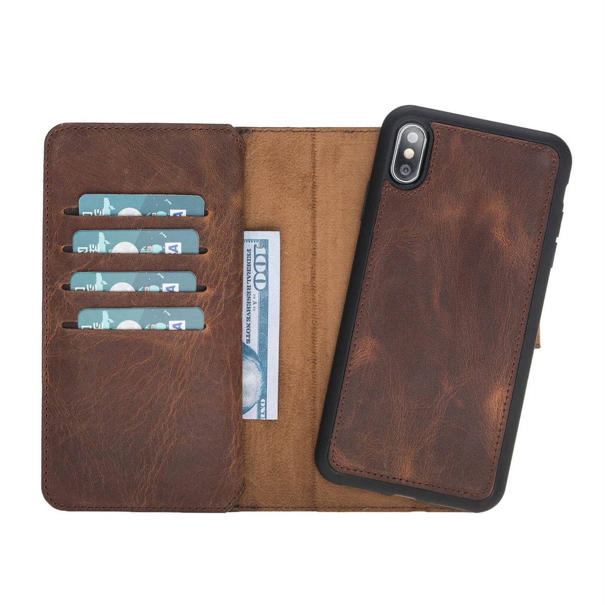 iPhone XS Max Dual Fold Magnetic Detachable Leather Wallet Case by Hardiston - premium iPhone 10 (X) Cases