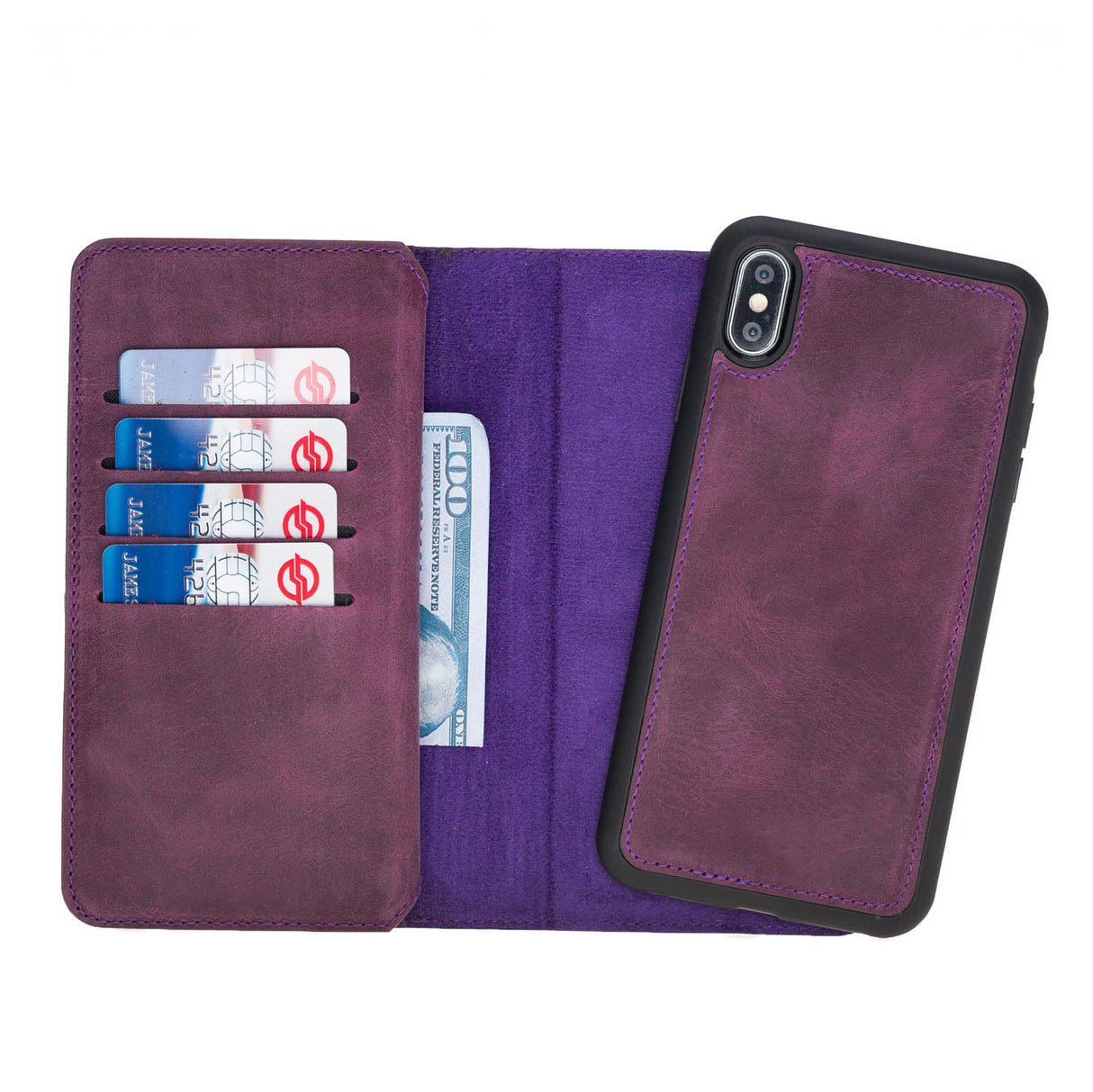 iPhone XS Max Dual Fold Magnetic Detachable Leather Wallet Case by Hardiston - premium iPhone 10 (X) Cases