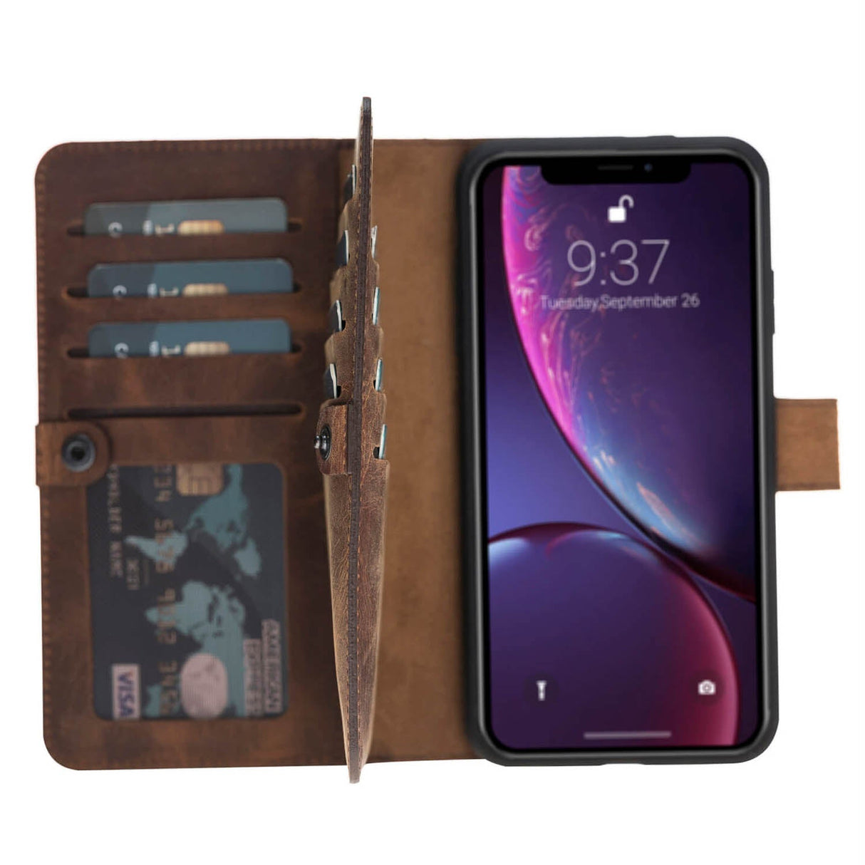 iPhone XS Max Dual Fold Magnetic Detachable Leather Wallet Case by Hardiston - premium mws_apo_generated