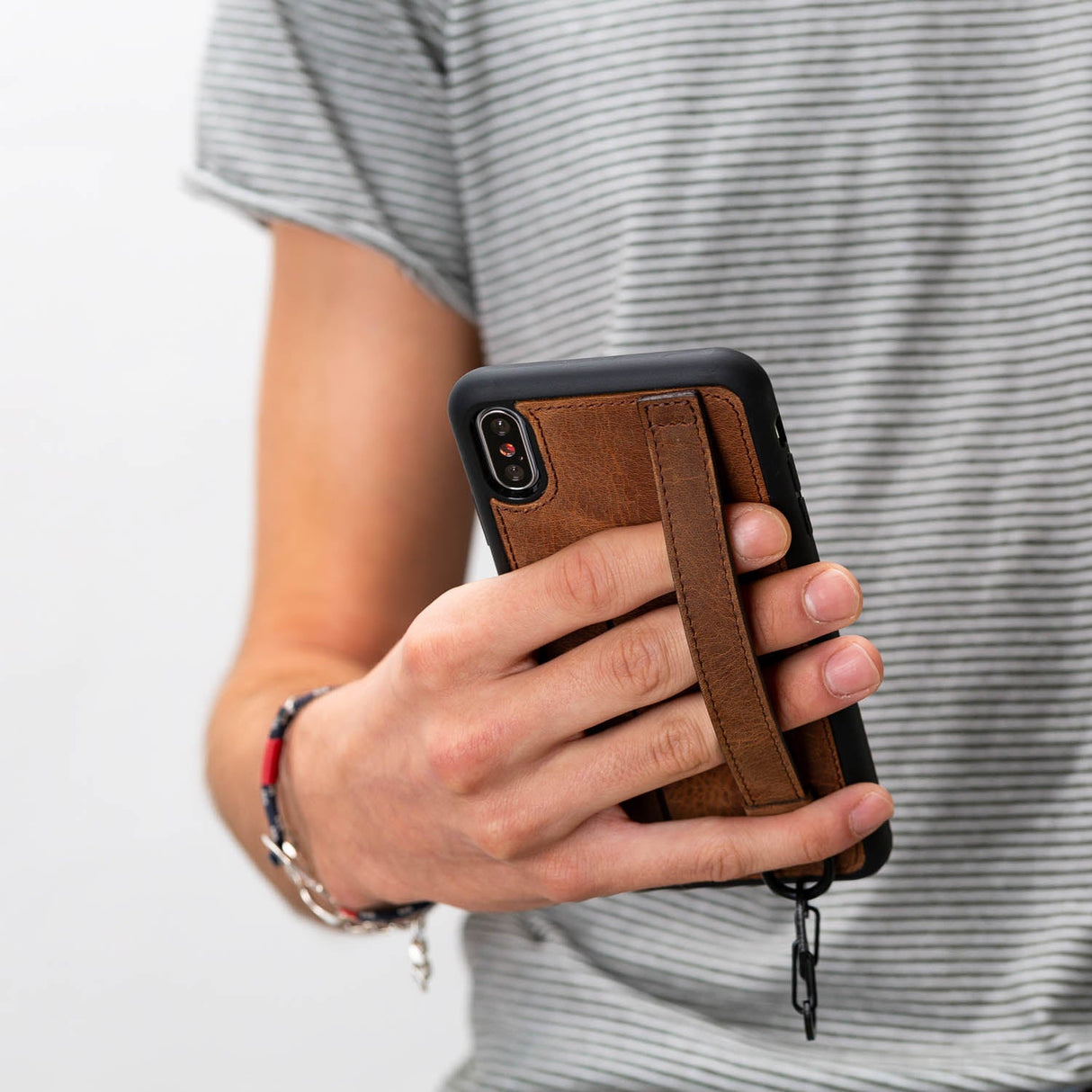 iPhone XS Max Snap - on Leather Grip Case by Hardiston - premium iPhone 10 (X) Cases