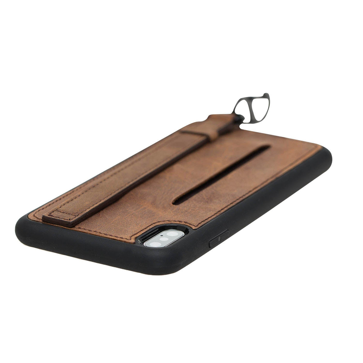 iPhone XS Max Snap - on Leather Grip Case by Hardiston - premium iPhone 10 (X) Cases