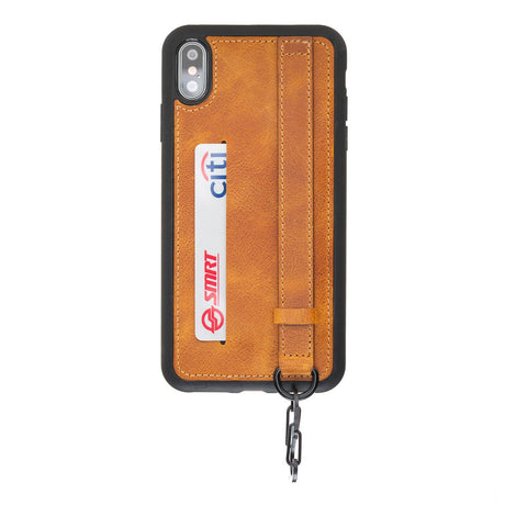 iPhone XS Max Snap - on Leather Grip Case by Hardiston - premium iPhone 10 (X) Cases