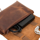 Leather Cable Organizer & Charger Pouch by Hardiston - premium Cable Organizers