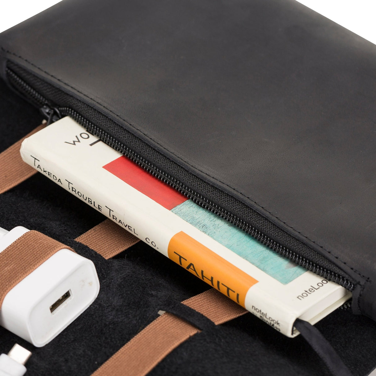 Leather Cable Organizer & Charger Pouch by Hardiston - premium Cable Organizers