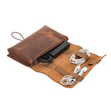 Leather Cable Organizer & Charger Pouch by Hardiston - premium Cable Organizers