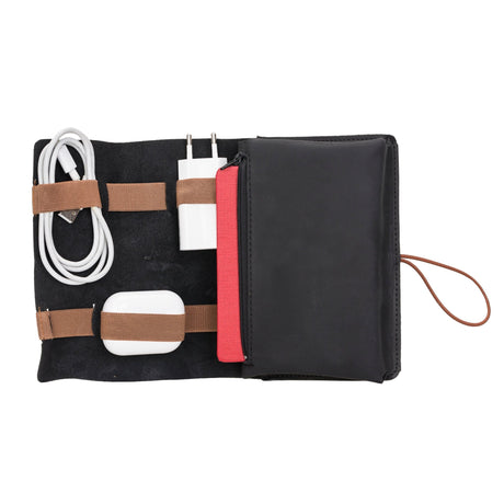 Leather Cable Organizer & Charger Pouch by Hardiston - premium Cable Organizers
