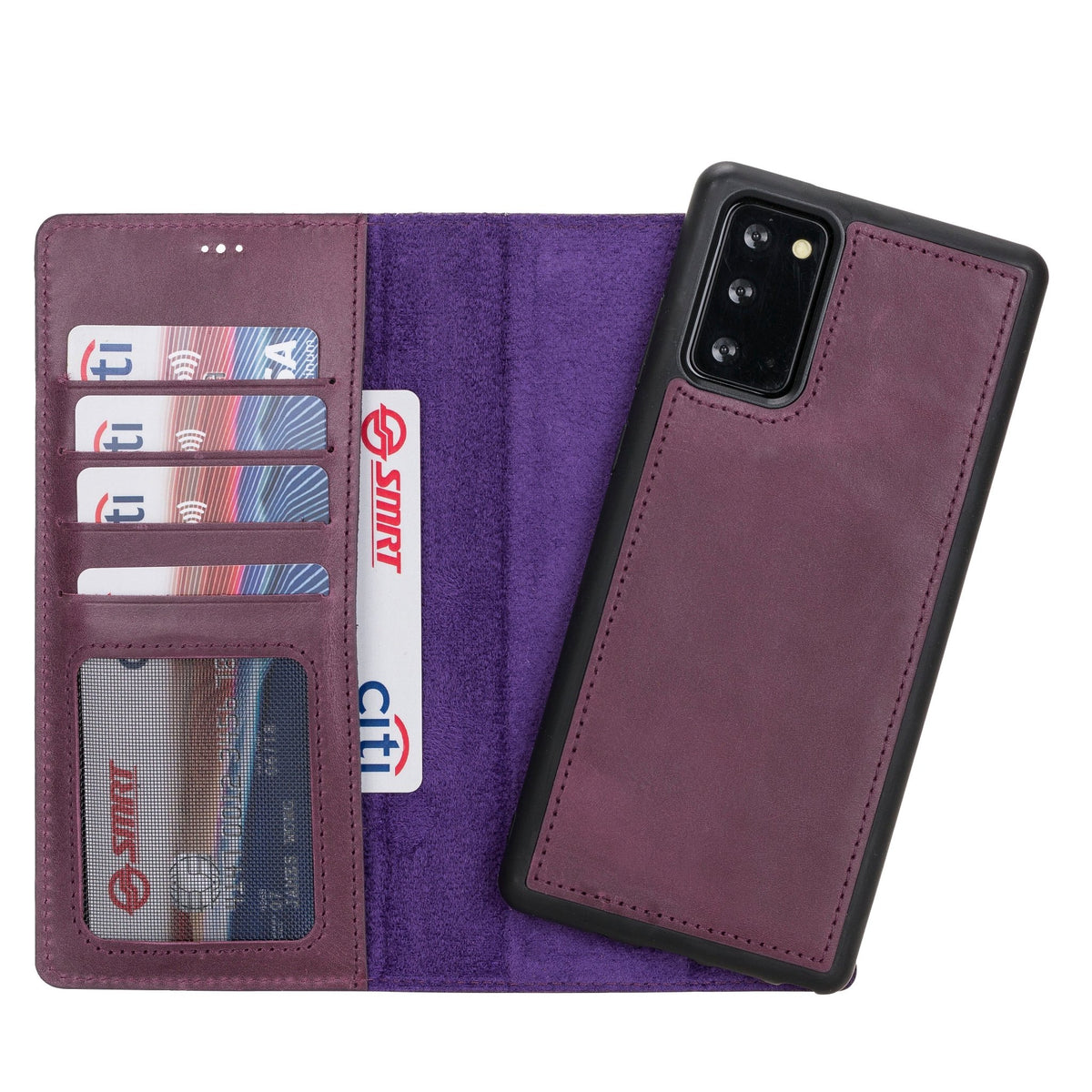 Samsung Galaxy Note 20 Magnetic Detachable Leather Wallet Case by Hardiston - premium Samsung Note 20 Cases
