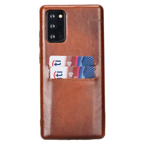 Samsung Galaxy Note 20 Snap - on Full Cover Leather Case with Credit Card Slots by Hardiston - premium Samsung Note 20 Cases