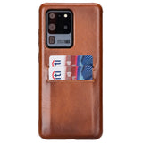 Samsung Galaxy S20 Ultra Snap - on Full Cover Leather Case with Credit Card Slots by Hardiston - premium Samsung S - 20 Cases
