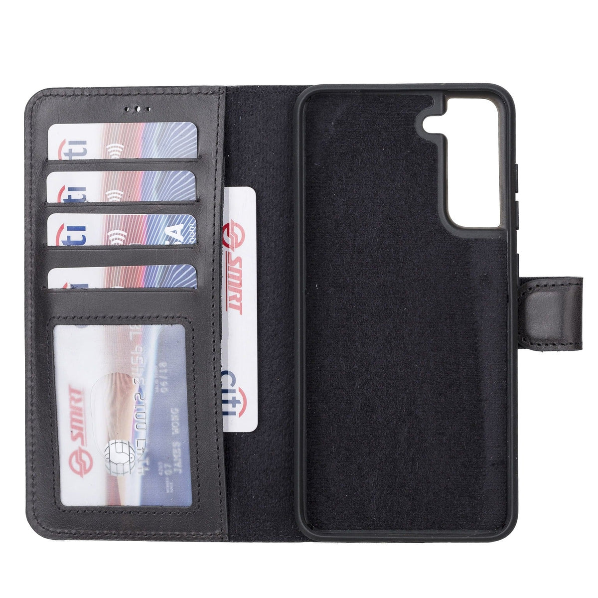 Samsung Galaxy S21 Magnetic Detachable Leather Wallet Case by Hardiston - premium Samsung S - 21 Cases