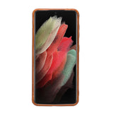 Samsung Galaxy S21 Snap - on Full Cover Leather Case with Credit Card Slots by Hardiston - premium Samsung S - 21 Cases