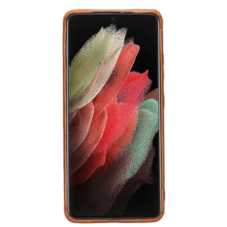 Samsung Galaxy S21 Ultra Snap - on Full Cover Leather Case with Credit Card Slots by Hardiston - premium Samsung S - 21 Cases