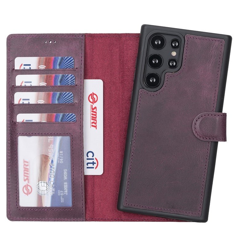 Samsung Galaxy S22 Ultra Magnetic Detachable Leather Wallet Case by Hardiston - premium mws_apo_generated
