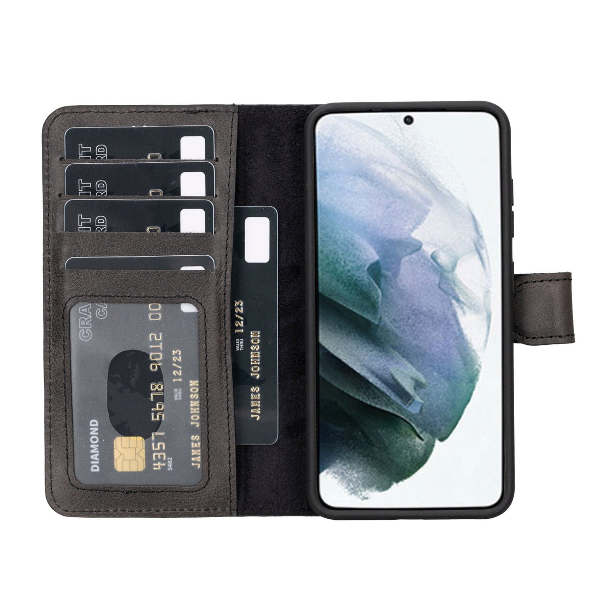 Samsung Galaxy S23 Magnetic Detachable Leather Wallet Case by Hardiston - premium Samsung S - 23 Cases