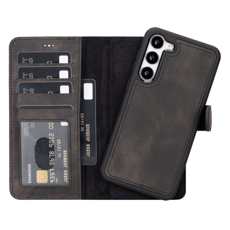 Samsung Galaxy S23 Plus Magnetic Detachable Leather Wallet Case by Hardiston - premium Samsung S - 23 Cases