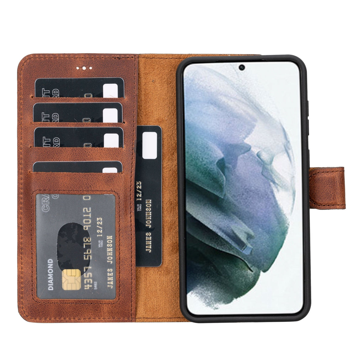 Samsung Galaxy S23 Plus Magnetic Detachable Leather Wallet Case by Hardiston - premium Samsung S - 23 Cases