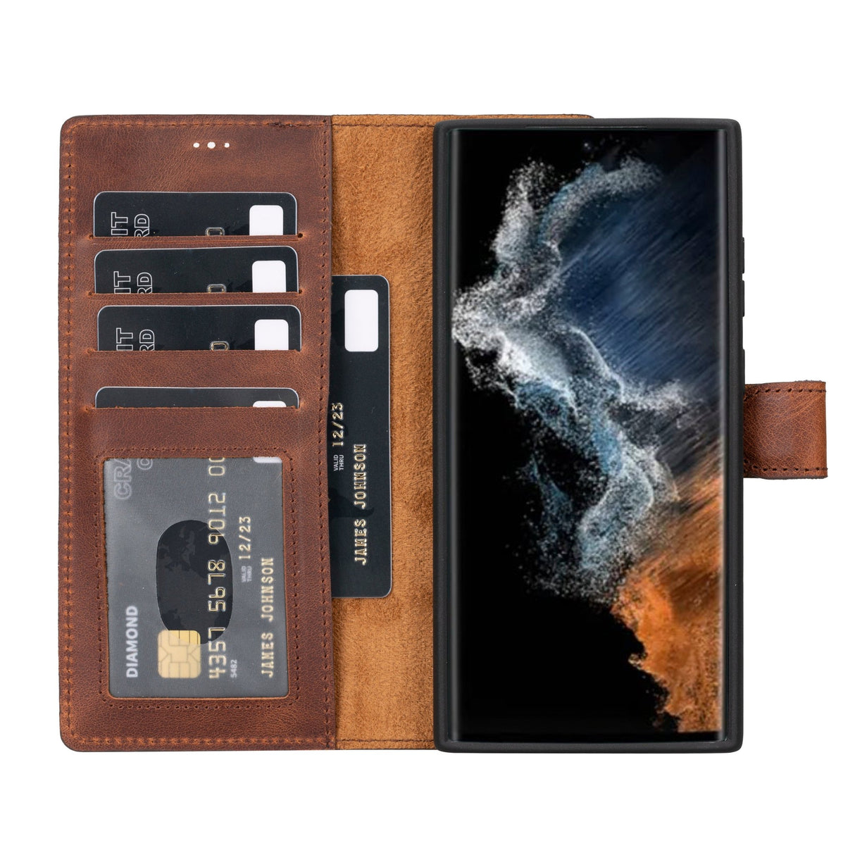 Samsung Galaxy S23 Ultra Magnetic Detachable Leather Wallet Case by Hardiston - premium Samsung S - 23 Cases