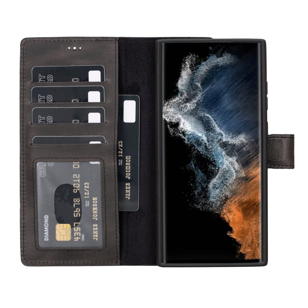 Samsung Galaxy S23 Ultra Magnetic Detachable Leather Wallet Case by Hardiston - premium Samsung S - 23 Cases