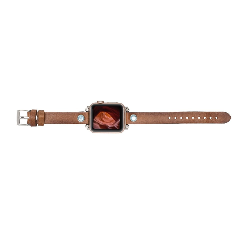 Slim Beady Leather Band for Apple Watch by Hardiston - premium Watch Bands - Apple
