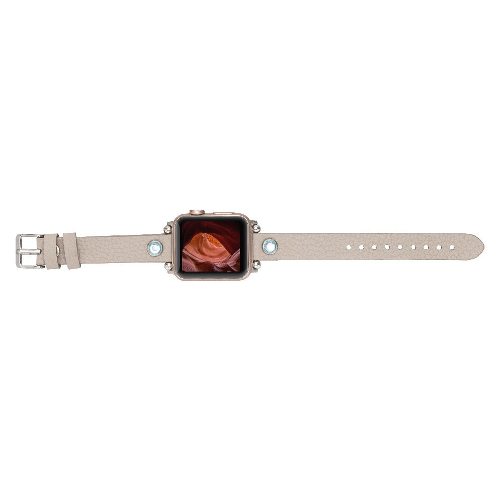 Slim Beady Leather Band for Apple Watch by Hardiston - premium Watch Bands - Apple