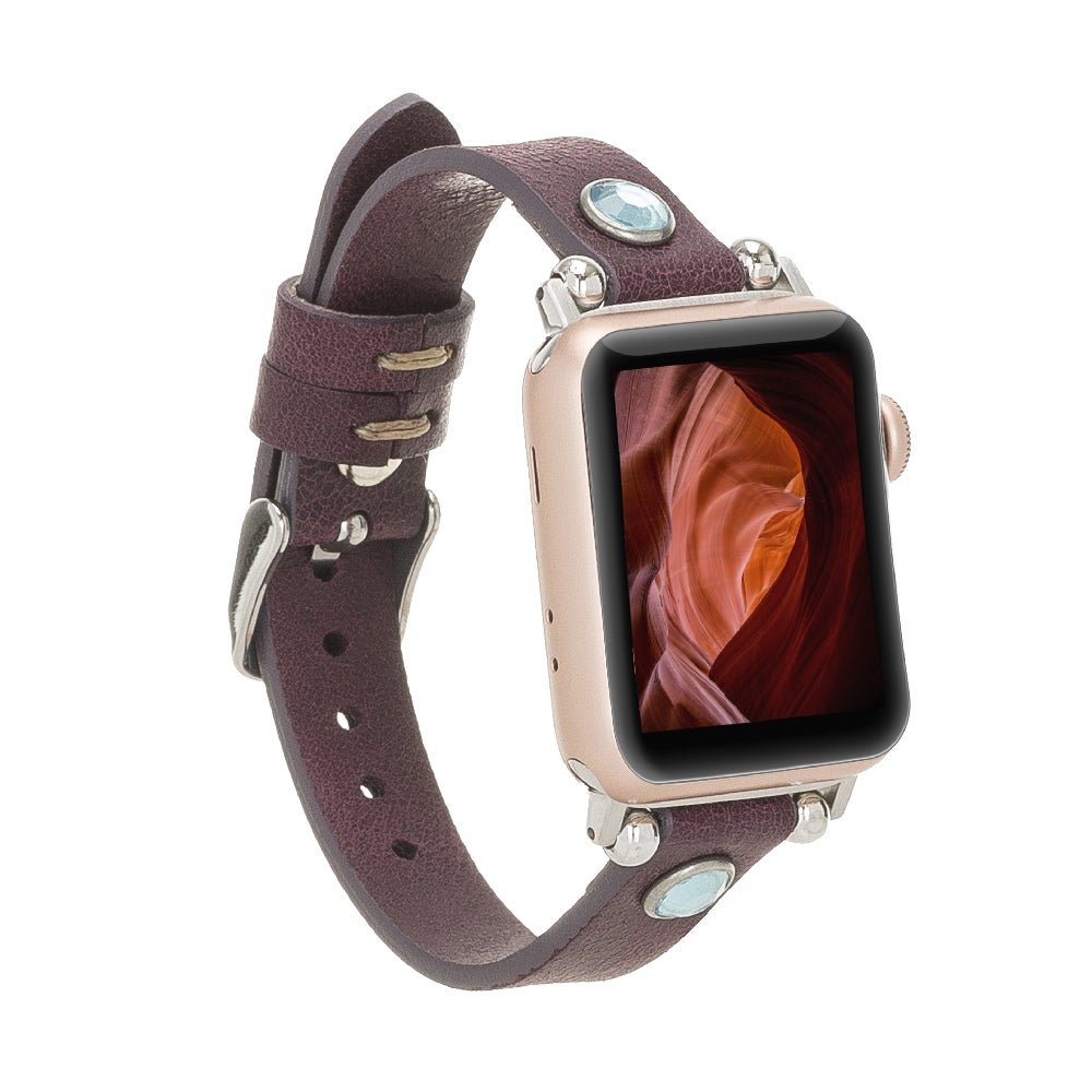 Slim Beady Leather Band for Apple Watch by Hardiston - premium Watch Bands - Apple