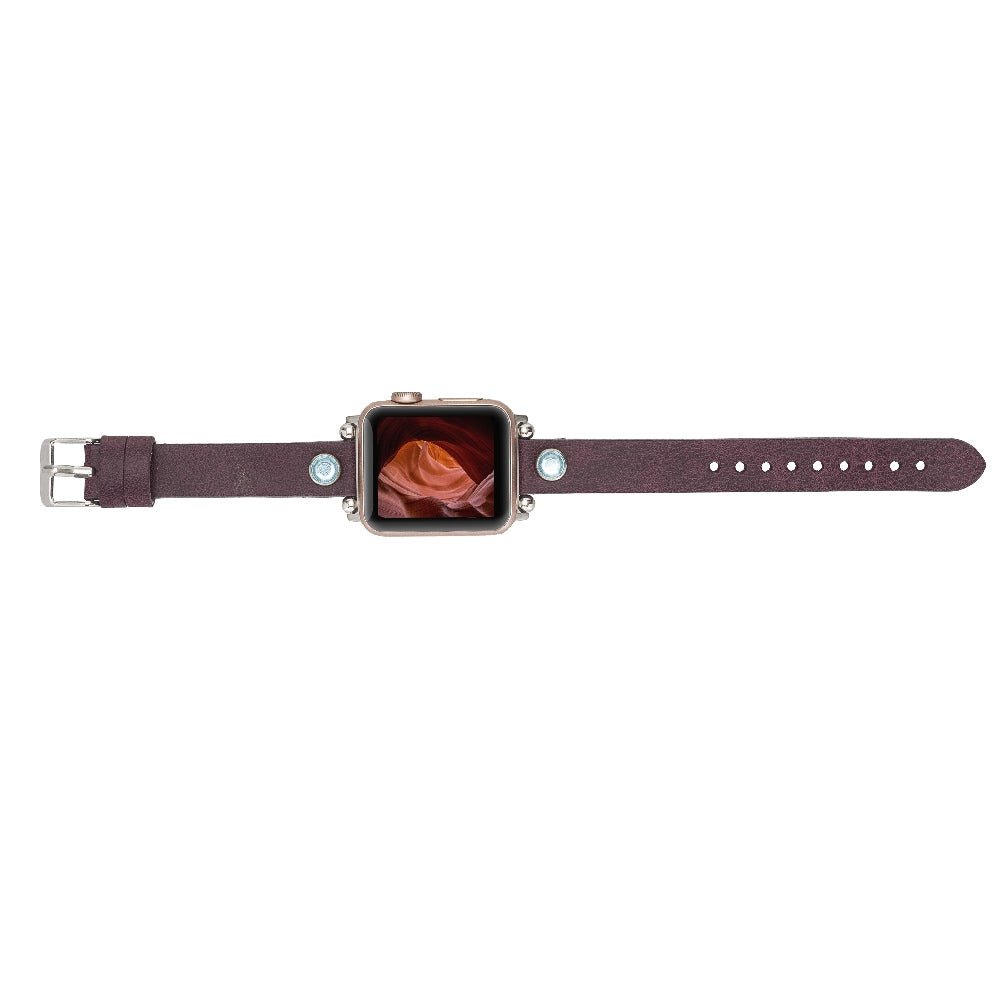 Slim Beady Leather Band for Apple Watch by Hardiston - premium Watch Bands - Apple