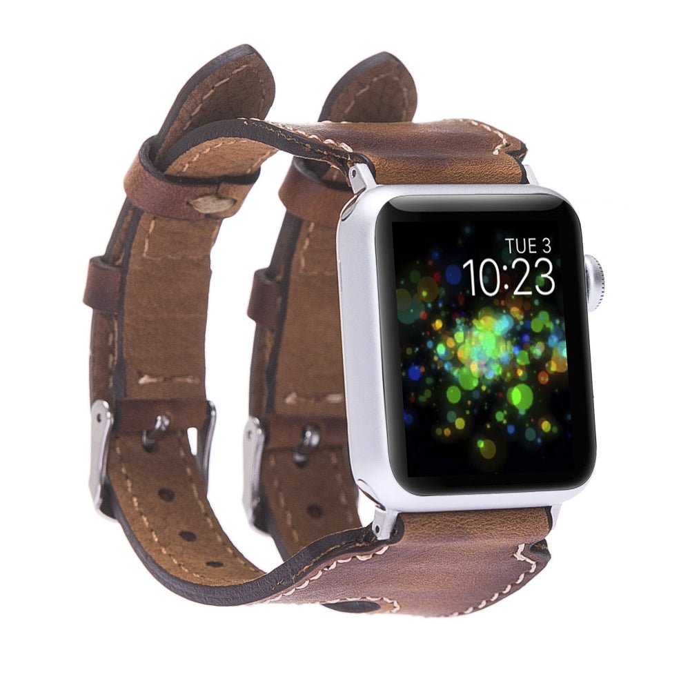 Twin Strap Leather Band for Apple Watch by Hardiston - premium Watch Bands - Apple